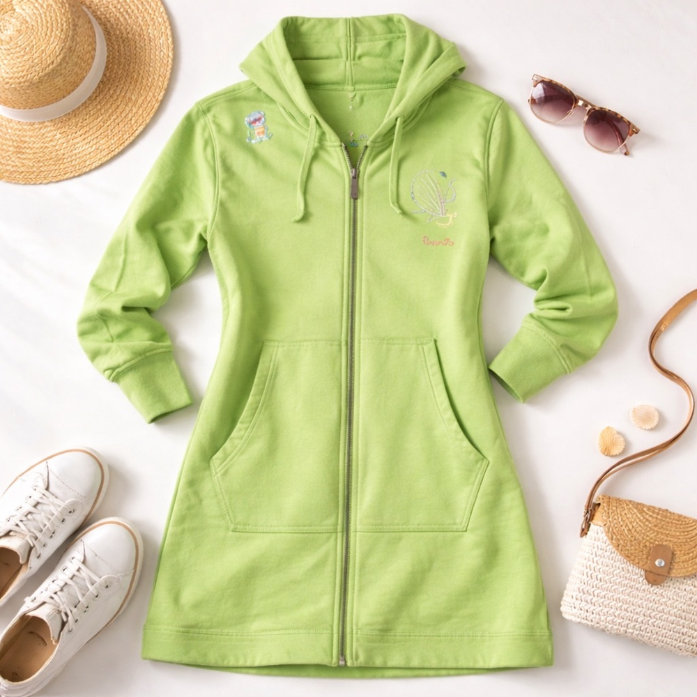 Florida Embroidered Green Zip-Up Hoodie (Medium)